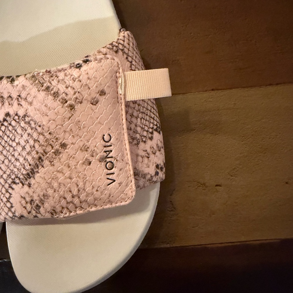 Vionic Keira Blush Snake Pattern Slide Sandals - image 5